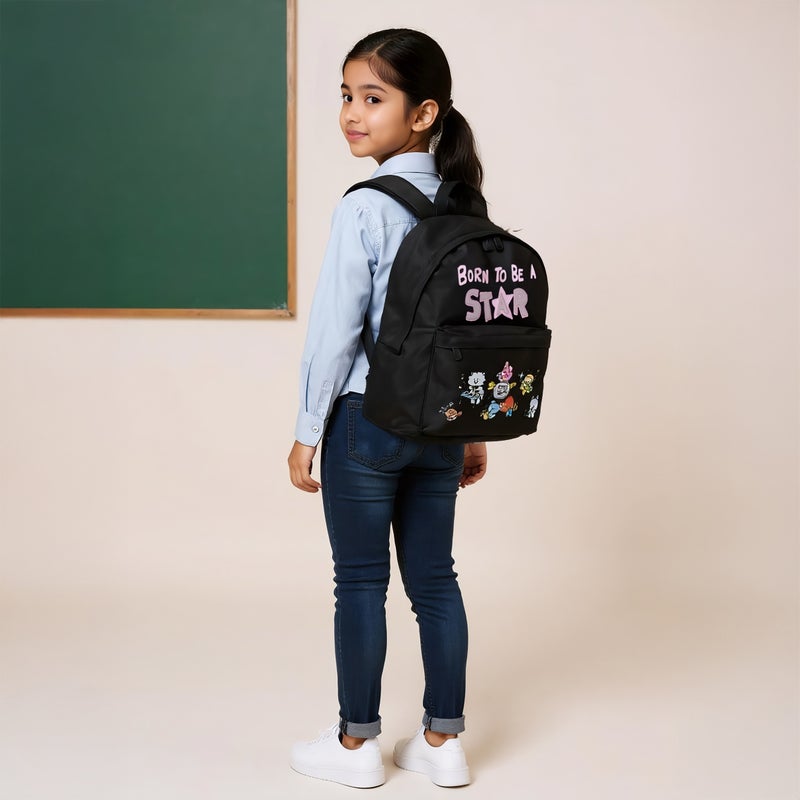 BT21 حقيبة ظهر مطبوعة باللون الأسود BT21 للأطفال - Image 2